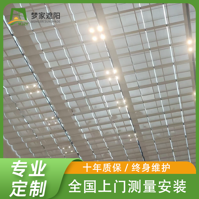 卷轴式电动遮阳帘 防晒隔热天棚帘 可加工 厂家直供 上门安装