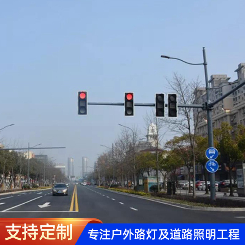 悬臂式红绿灯信号杆 热镀锌监控标志杆 交通标识指示杆厂家定制