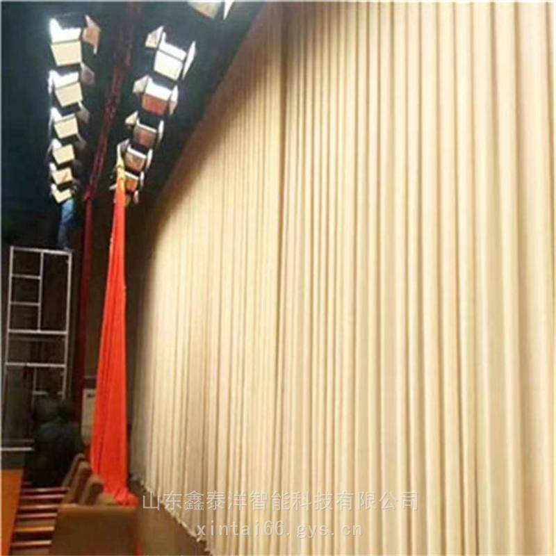 学校演出舞台幕布 剧院电动幕布 会议厅自动遥控背景幕