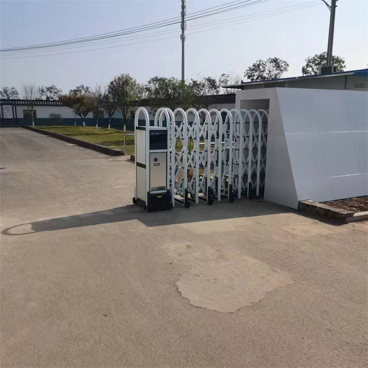 铝合金电动伸缩门小区单位遥控门工厂抗风不锈钢自动折叠收缩大门