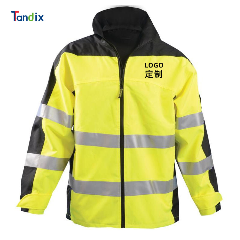 冬季保暖反光棉衣拉链牛津布长袖300d防水夹克工作服定制防寒卫衣