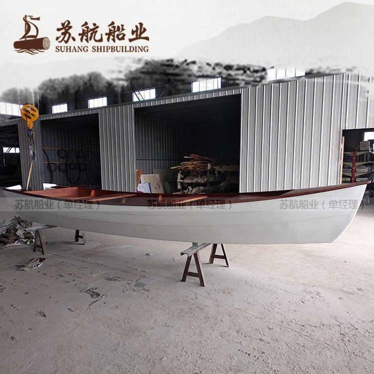 精品欧式木船定制 景区观光手划船 木质游船苏航船业