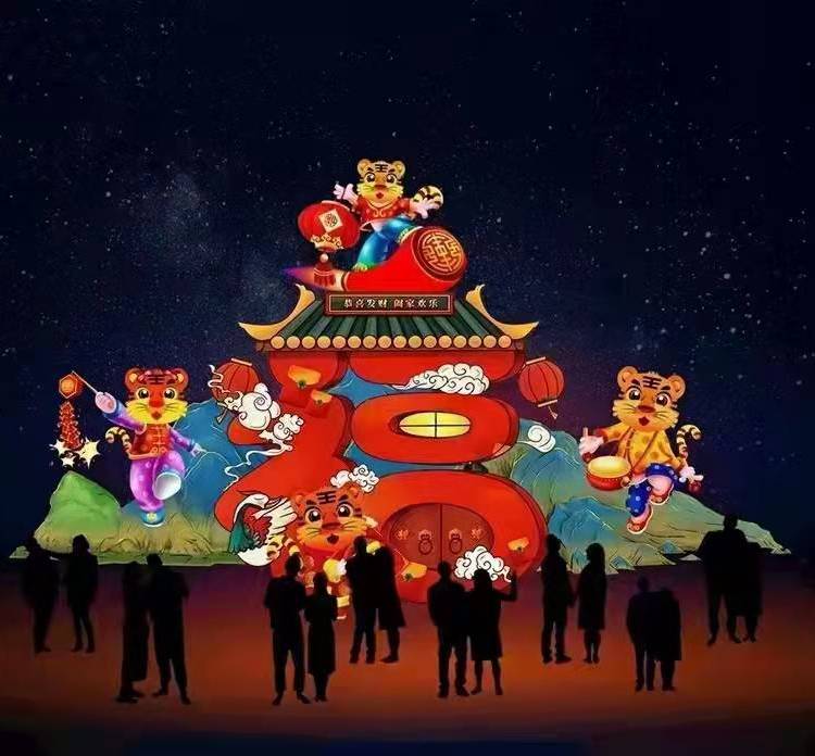 彩灯制作 景区摆件大型灯会花灯定制 通道灯笼设计制作