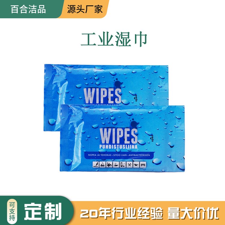 源头工厂工业抗菌湿纸巾 油污清理OEM贴牌定制10片装