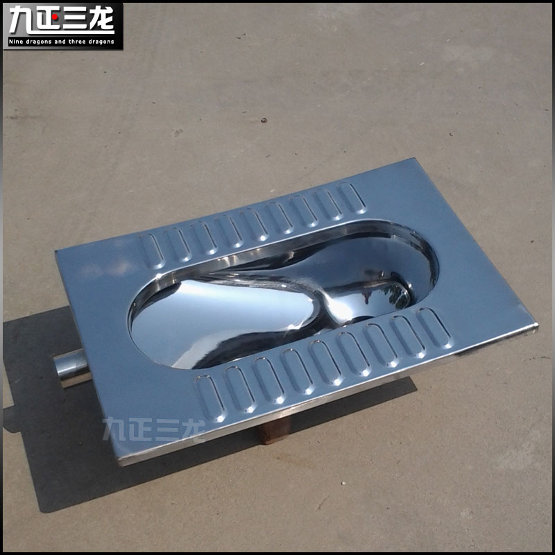 不锈钢蹲便器304白钢蹲坑新型厠改葫芦盆蹲便后排水水冲直排式