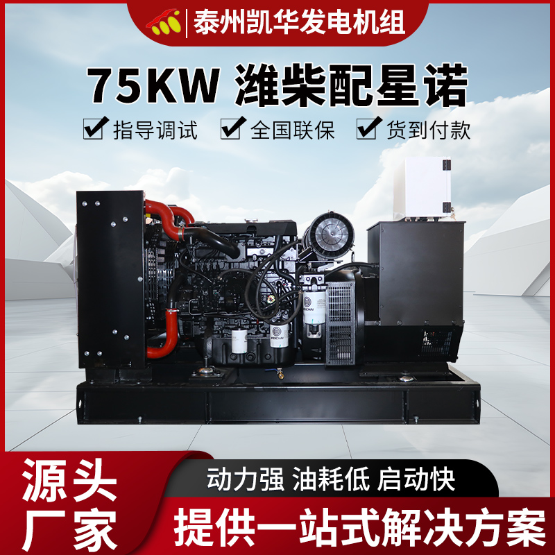 75kw 潍柴配星诺发电机组 国产动力 品质保证 凯华动力