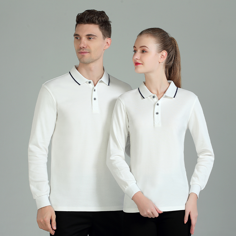 高端定制长袖polo衫工作服T恤春秋冬季LOGO公司企业商务团体制服