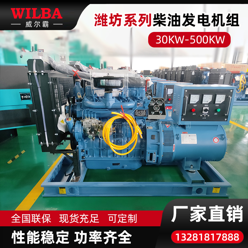 威尔霸柴油发电机组30KW防停电定制全铜无刷380V源头厂家备用电源