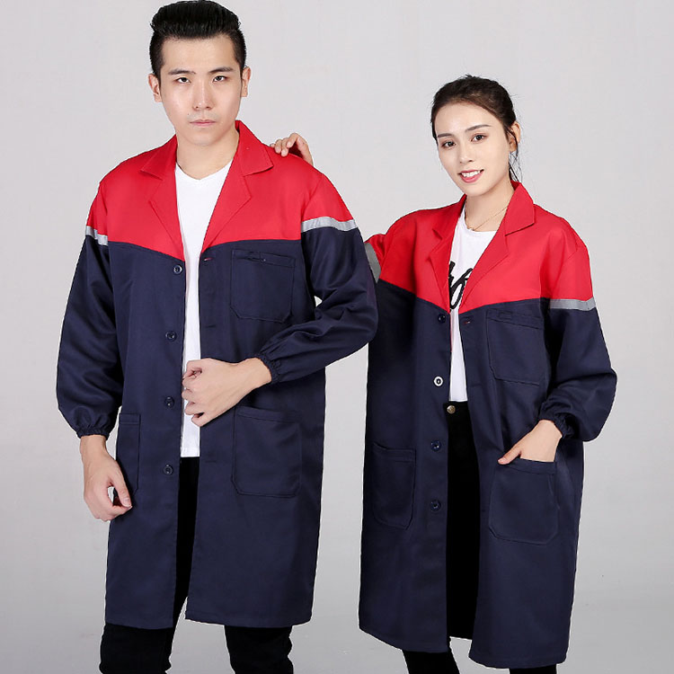 拼接款劳保搬运服定制 车间长袖春秋劳保服罩衣工作服大褂