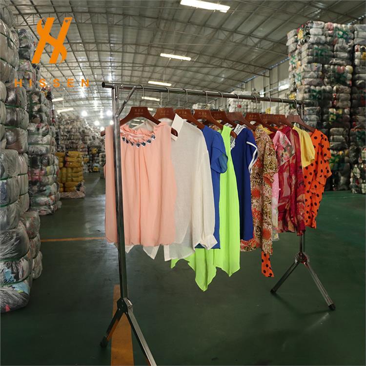 二手衣服 女装雪纺丝绸上衣 大码宽松短袖春夏新款used clothes