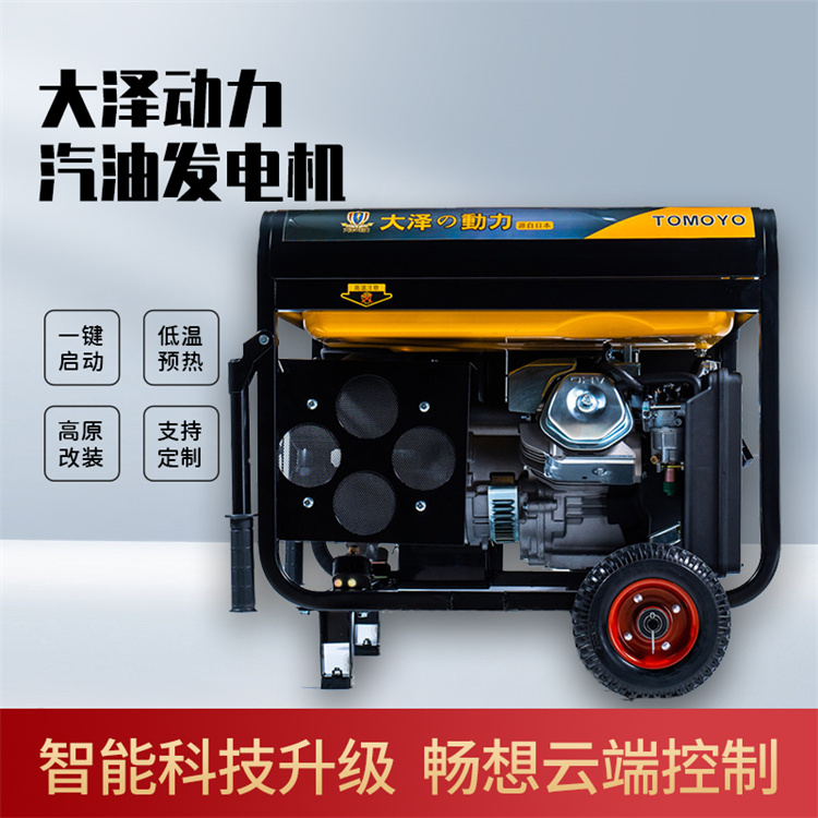 电启动5kw汽油发电机组开架式 单缸发风冷移动式 大泽动力TO6500ETM
