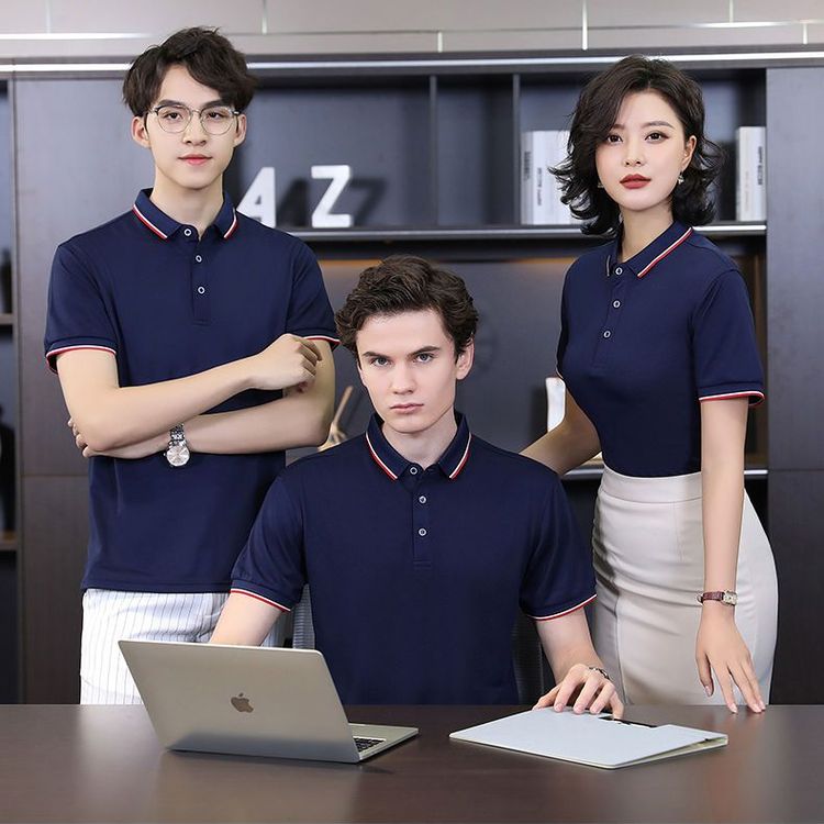 新品全棉翻领短袖Polo衫时尚透气百搭t恤衫定制印logo文化衫定做