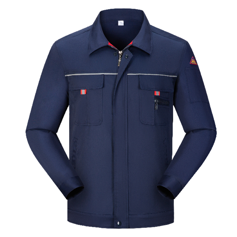 防静电工作服厚纱卡网格长袖工装劳保服上衣厂服