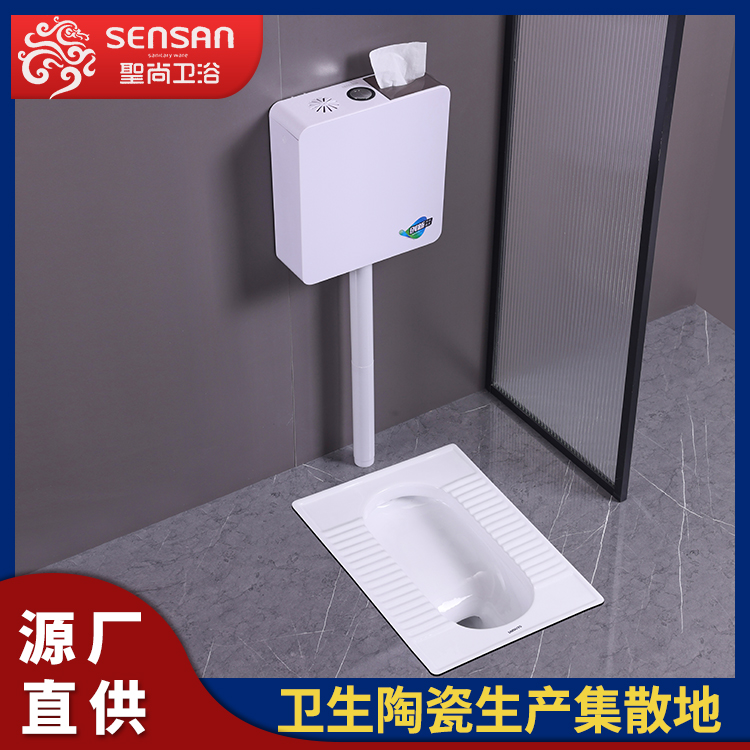 感应式蹲便器 厕所防臭存水弯设计 好用实惠 工程优选 聖尚