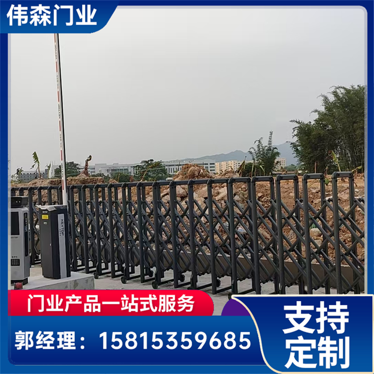 工厂小区智能平移段滑伸缩大门 遥控收缩电动门