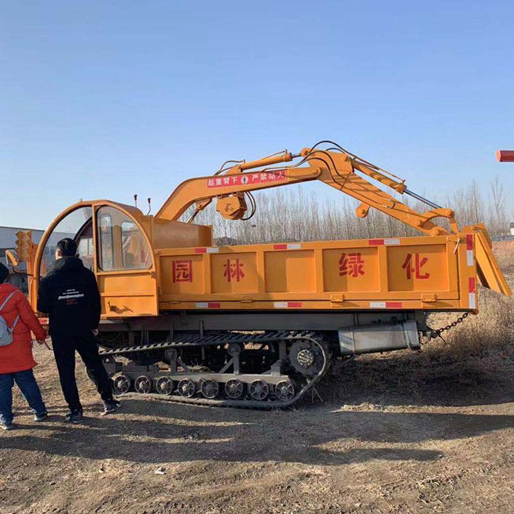 履带随车挖机 全地形履带式挖掘机 随车挖土挖沙自卸车 3吨 久胜