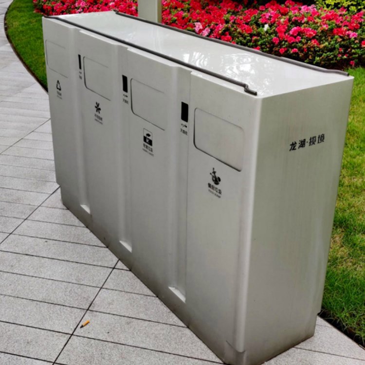 定制户外不锈钢垃圾桶双桶小区公园环卫果皮箱市政室外分类垃圾箱