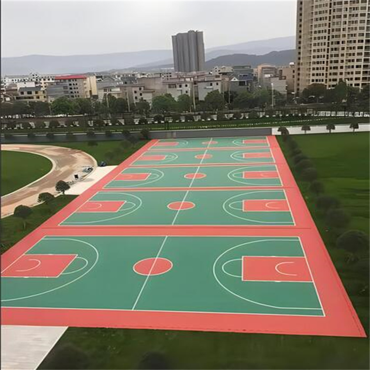 硅PU球场 体育设施铺设 全塑透气型户外运动场地