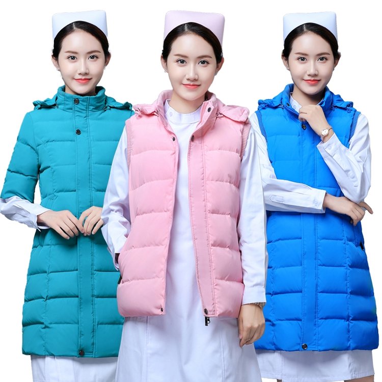 护士羽绒服棉衣 女加厚医生冬季值班外穿保暖马甲 医院导诊棉袄