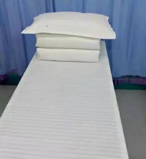 博尔雅医院病房单人床诊所蓝色条纹被单床罩床笠三件套