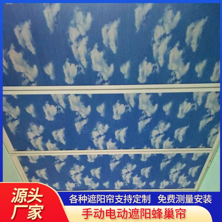 电动手动蜂巢帘 容易操作 电动调节天窗 上门设计