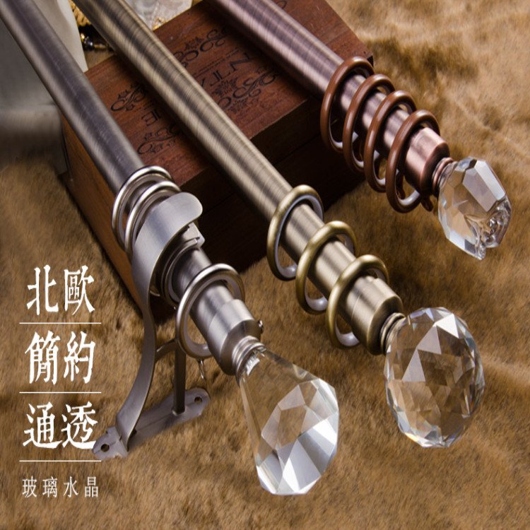 浩玖遮阳窗帘杆定制外贸欧式窗帘罗马杆电镀伸缩杆