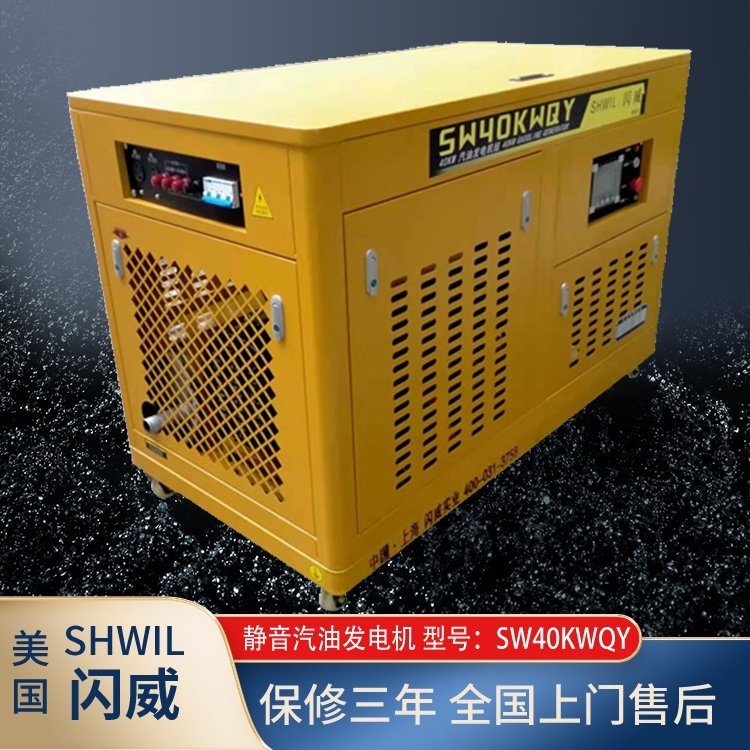 瑟维尔机械 SHWIL 40kw静音汽油发电机 水风双冷 电启动