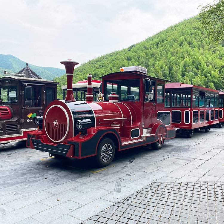 竹海62座全封闭观光车 气动红黑白三色景区游览车 厂家直营可定制