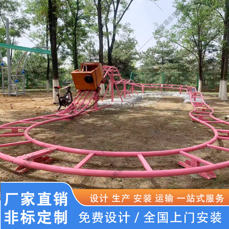 坑爹过山车网红人力脚蹬小火车坑妈回旋滑车农庄蹦蹦云旋转太空人