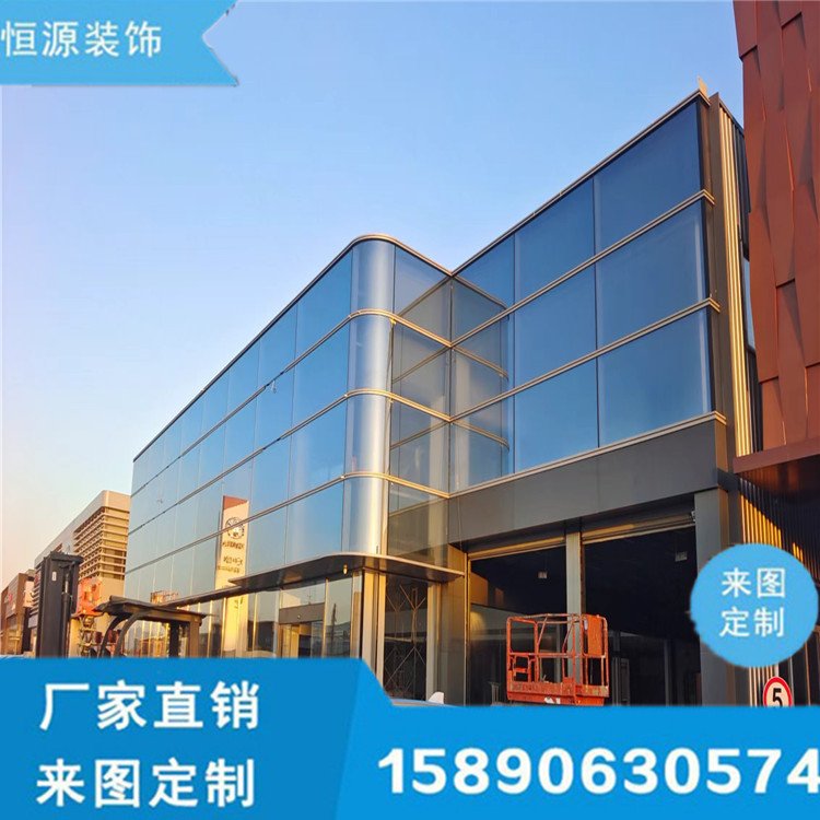 玻璃幕墙施工 户外办公楼维修施工 汽车展厅项目部定制设计