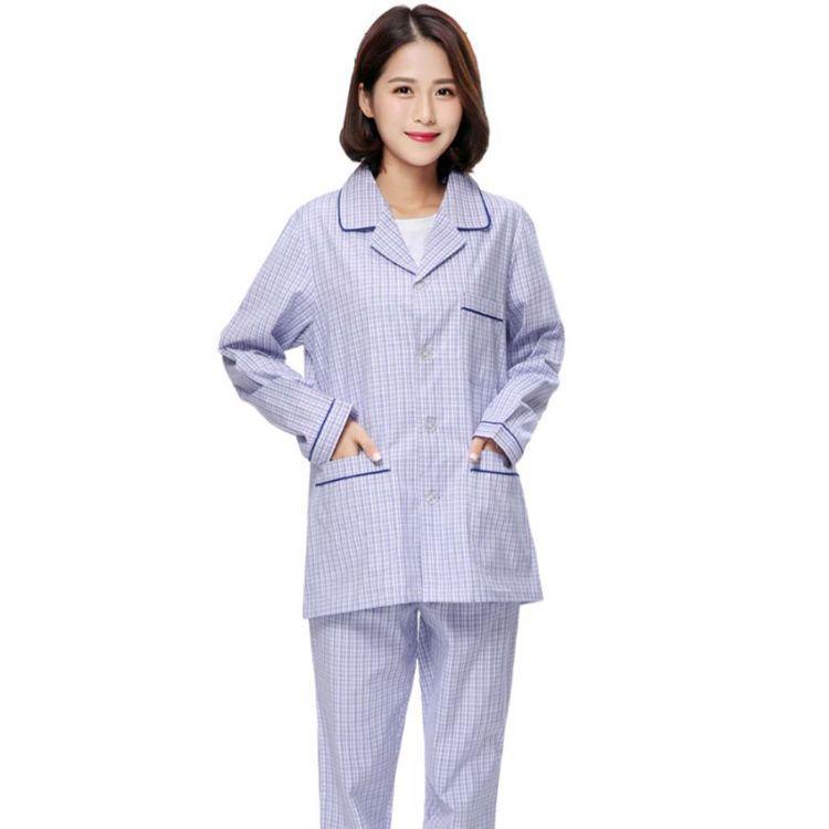 美斯尼医院纯棉病号服长袖短袖病员服 男女蓝白条纹病人服