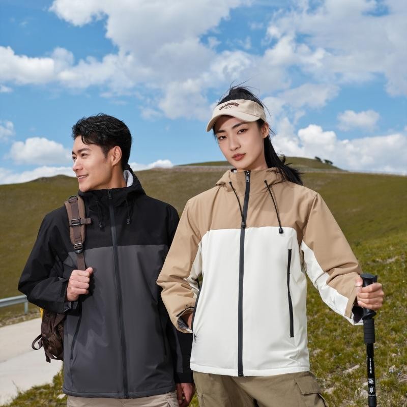 锦丹 广|州 一体冲锋衣定制 宽松版型舒适百搭 免费打版