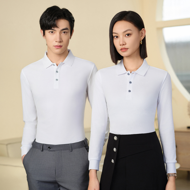 服务员秋冬工作服 长袖T恤卫衣POLO衫 工衣广告文化衫订做
