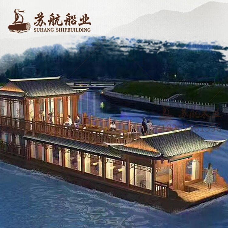 大型水上餐厅船 餐饮船生产厂家 双层画舫船苏航船业供应