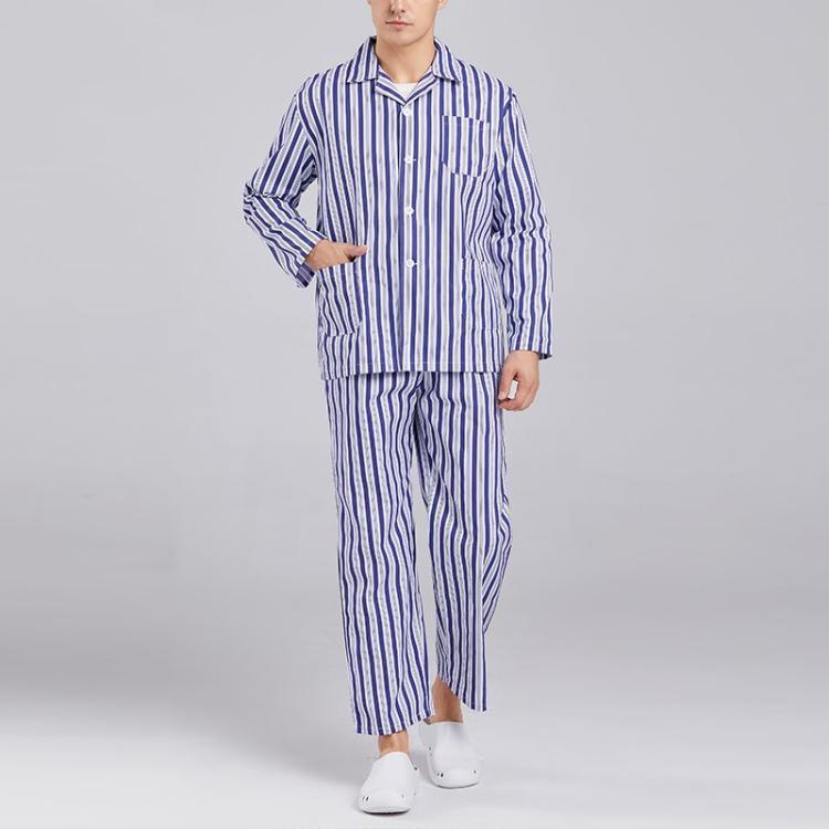 美斯尼专业病号服定做 蓝白条纹短袖病员服住院患者服