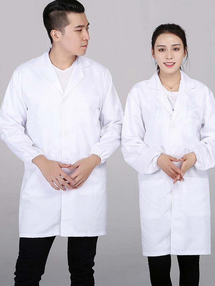 博尔雅批发白大褂长袖医生服诊所药店工作服男女同款实验医师服