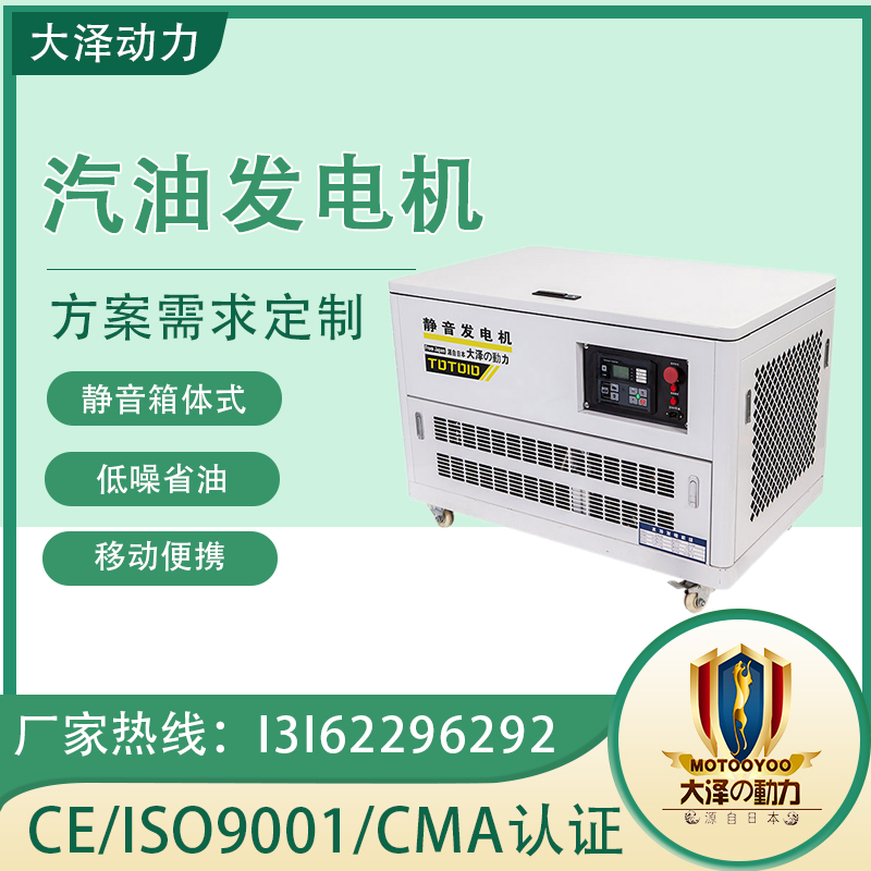 大泽动力20KW静音汽油发电机 实验室应急 电压稳定 自动 噪音低 TOTO20
