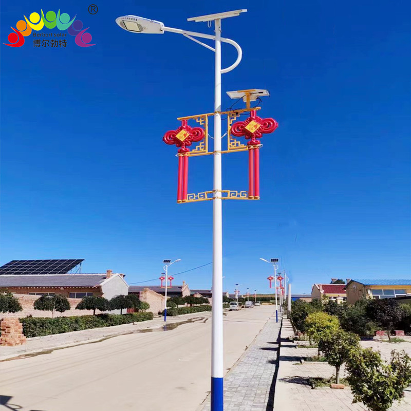 博尔勃特太阳能路灯乡村振兴道路照明led中国结路灯杆厂家批发