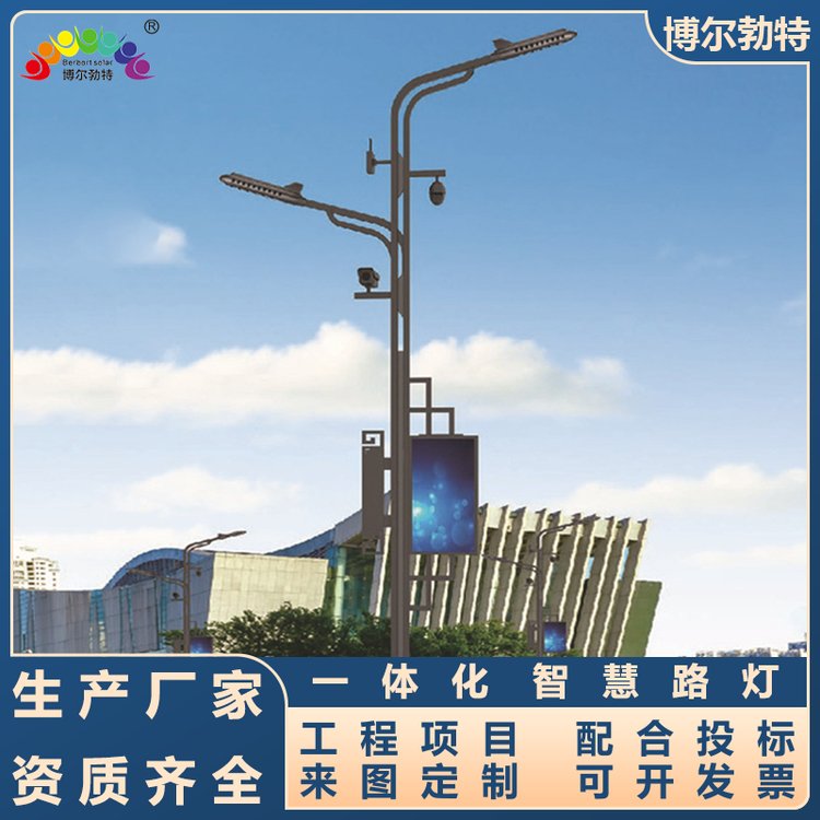 博尔勃特智慧路灯公园园区道路户外照明双臂LED路灯杆厂家批发