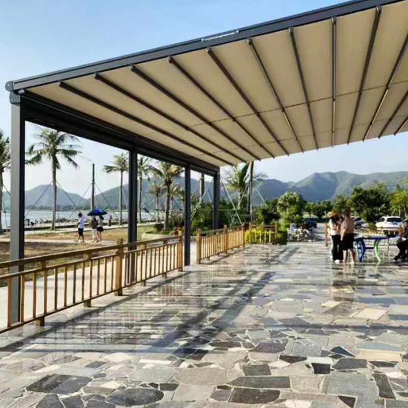 工厂发货 智能电动遮阳篷 家用阳台伸缩天幕 露台户外遮阳蓬自动雨篷