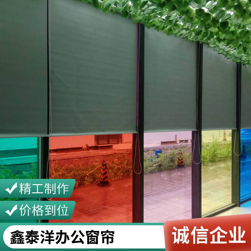 写字楼 办公室遮光遮阳窗帘 拉珠卷帘 会议室可调光百叶帘