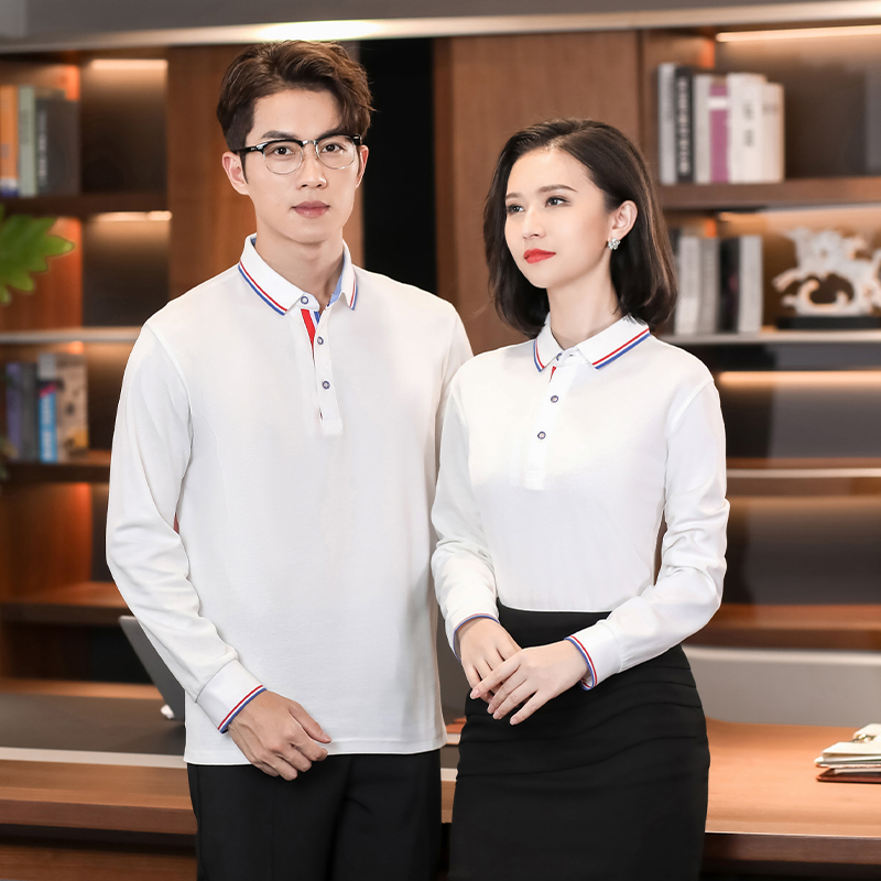 秋装广告衫订制logo长袖POLO衫 精梳棉翻领企业团体服