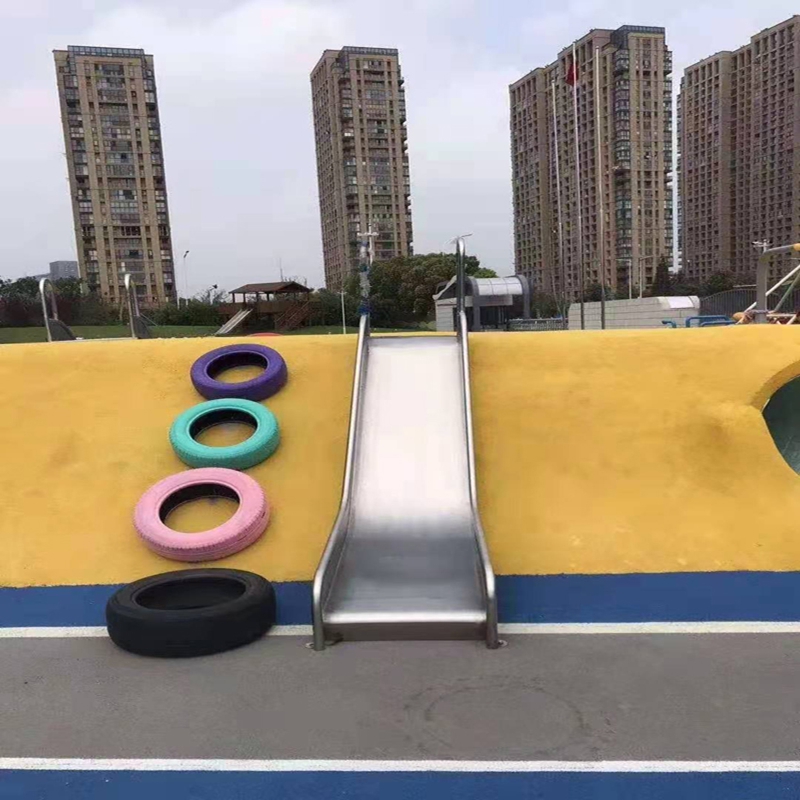 景区不锈钢滑梯 户外儿童组合游乐设备 幼儿园拓展训练设施 汉林游乐