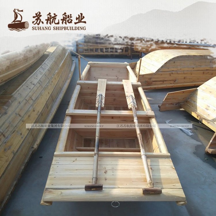 木质小渔船 木船手划船观光船 河道保洁船苏航牌