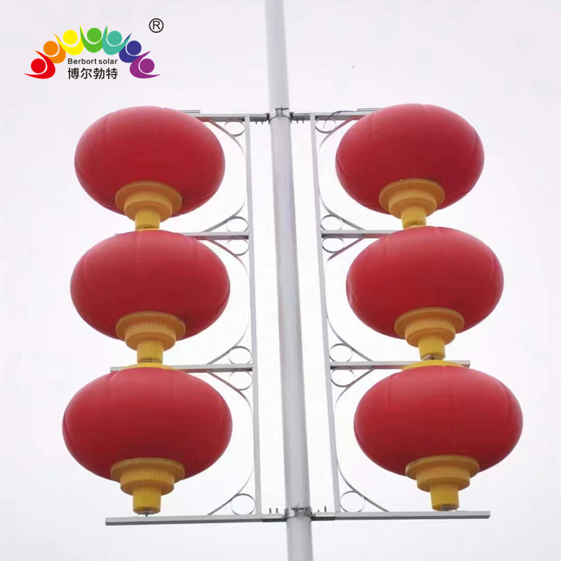 博尔勃特LED中国结三连串灯笼广告灯箱 道路照明太阳能路灯厂家