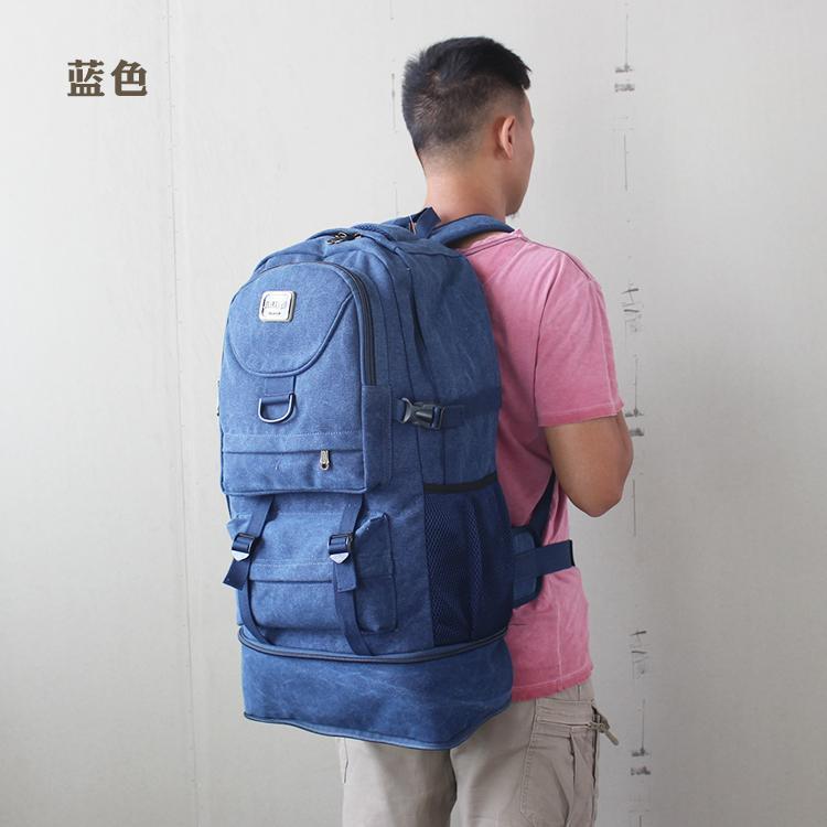 富源打工帆布袋复古可扩容大容量帆布行李大背包男旅行出差双肩打工包工厂直销