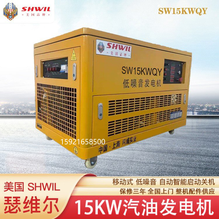 15千瓦 美国瑟维尔机械 应急发电机 汽油 燃油 频率50HZ SW15KWQY
