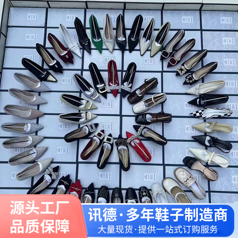 2024年新款女时装高跟鞋地摊库存鞋断码鞋尾货杂款处理鞋外贸直播