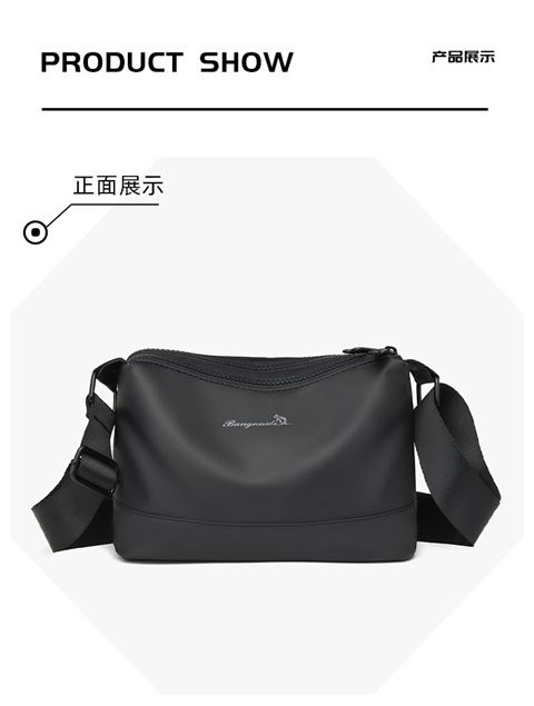 新款小众潮流男士斜挎包百搭运动休闲小方包店员服务员单肩包