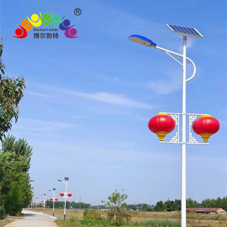 中国结太阳能路灯美丽乡村热镀锌LED灯笼路灯杆厂家批发博尔勃特
